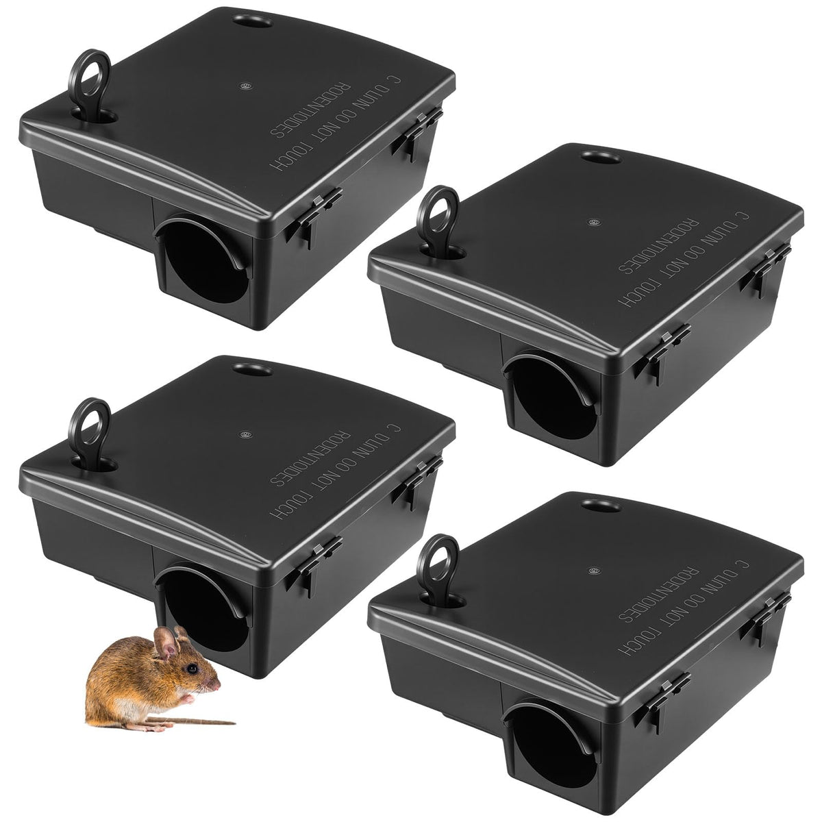Qualirey front view of bait station showing compact secure housing benefit