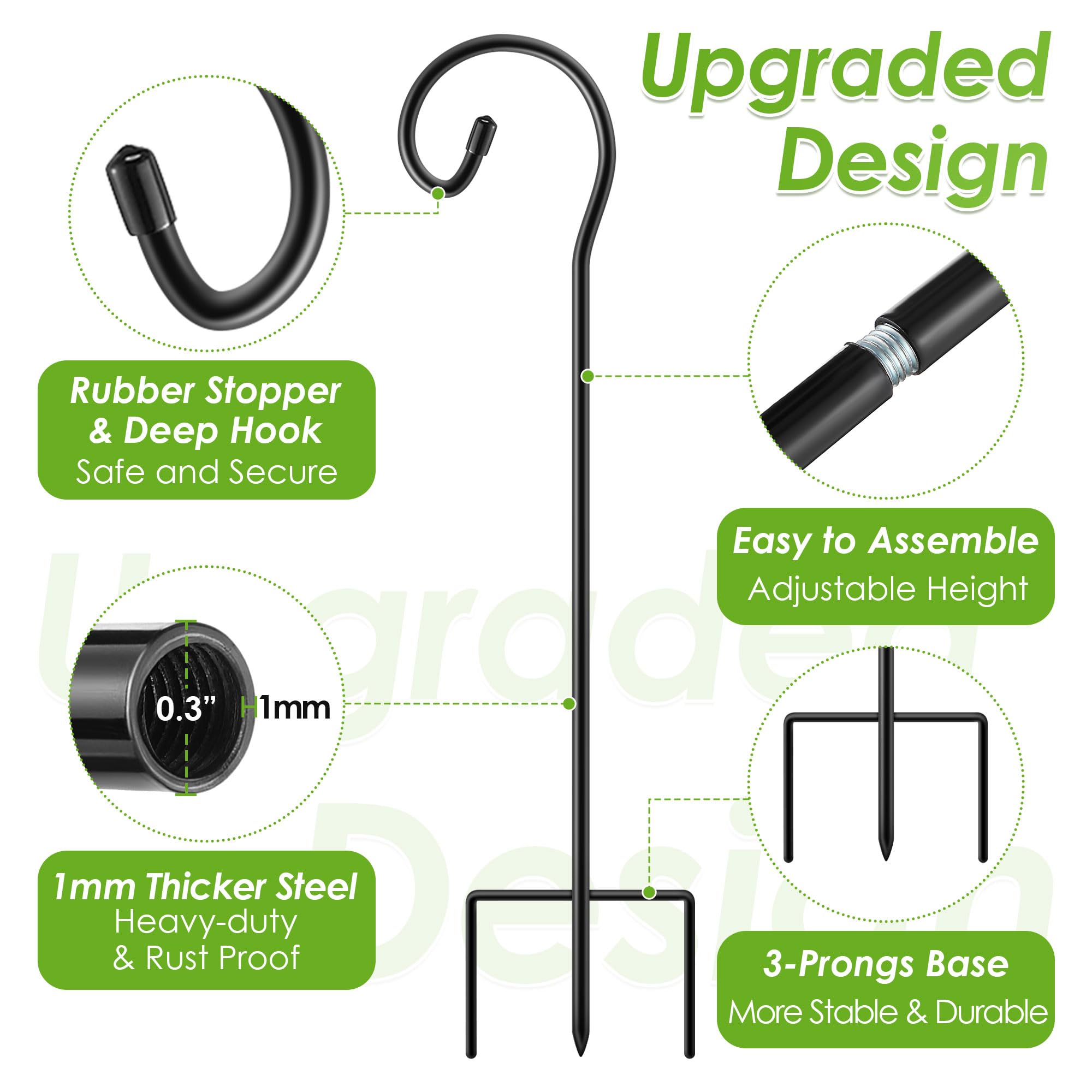 Qualirey three-prongs base detail anchoring stand firmly in soil