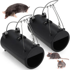 Qualirey front view of black hole gopher trap shows durable design and clear placement benefit