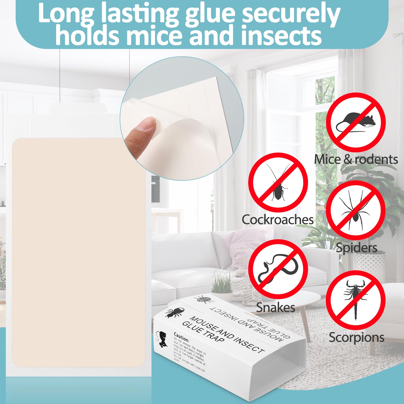 Qualirey glue board with captured rodent illustrating secure hold and inspection