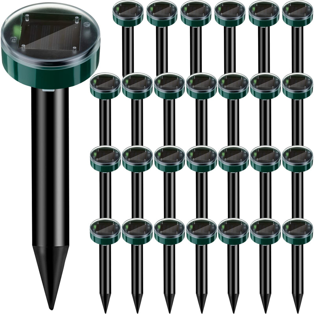 Qualirey front packaging showing 28 round solar stakes and kit benefit