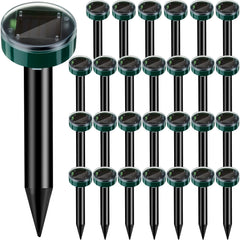 Qualirey front packaging showing 28 round solar stakes and kit benefit