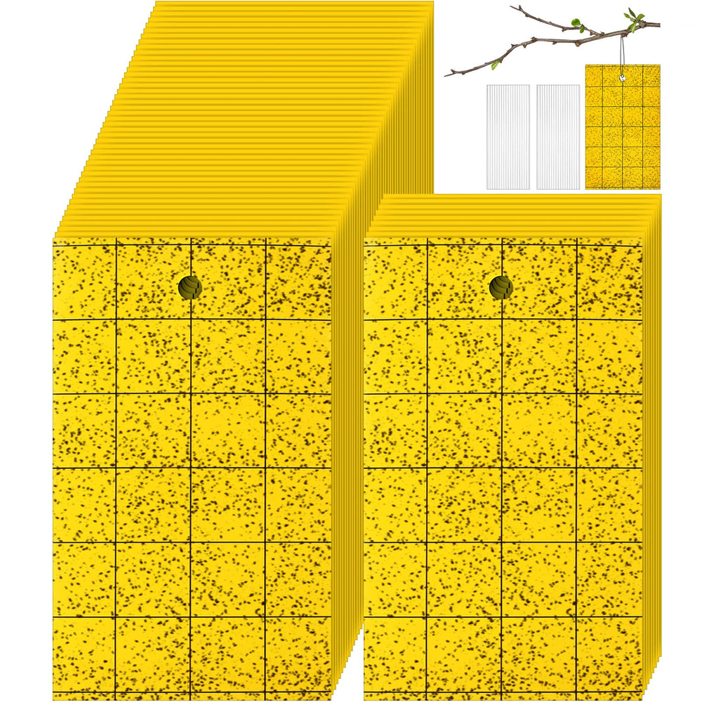 Qualirey front packaging showing 200 yellow sticky traps and ties for quick control