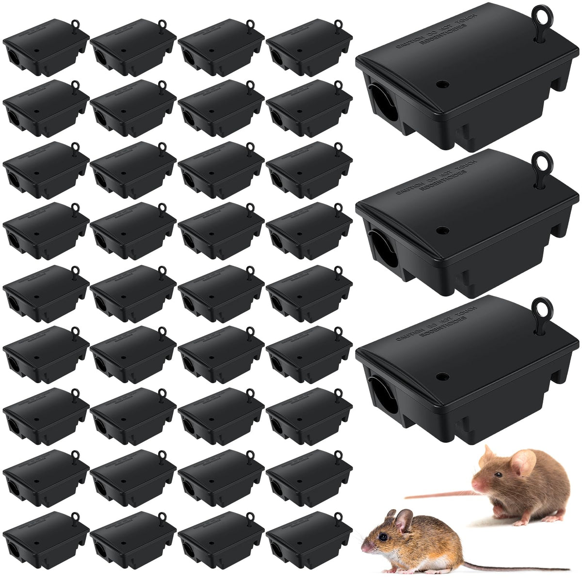Qualirey front packaging showing 24 bait stations for secure bulk protection