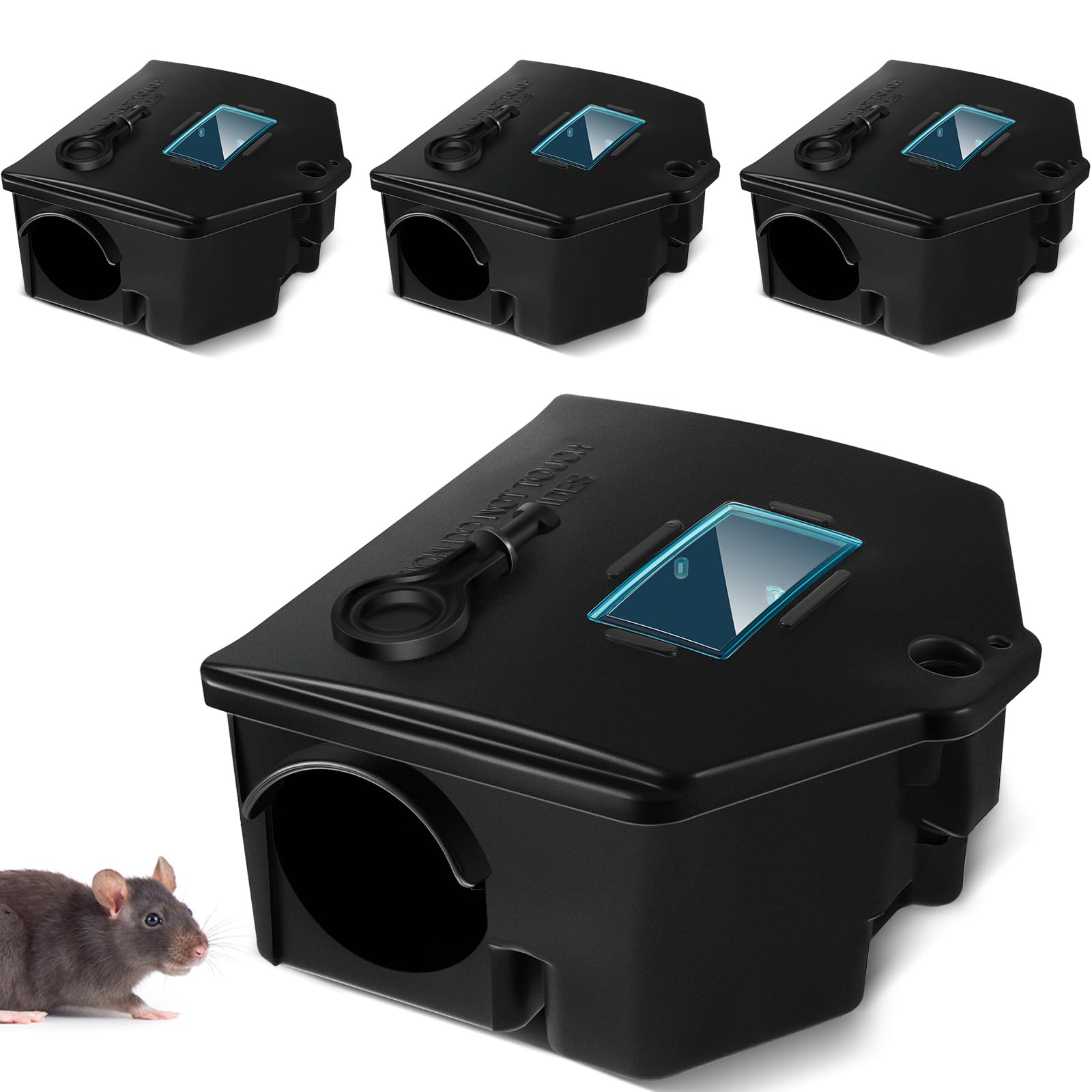 Qualirey front view of bait station showing robust construction and secure design