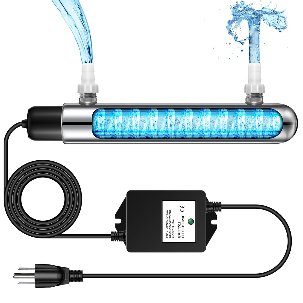Qualirey front view of stainless-steel UV clarifier showing durable body and connections for reliable treatment