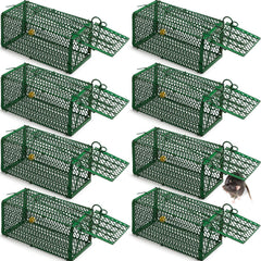 Qualirey front view green cage trap showing closed door and mesh for quick identification benefit
