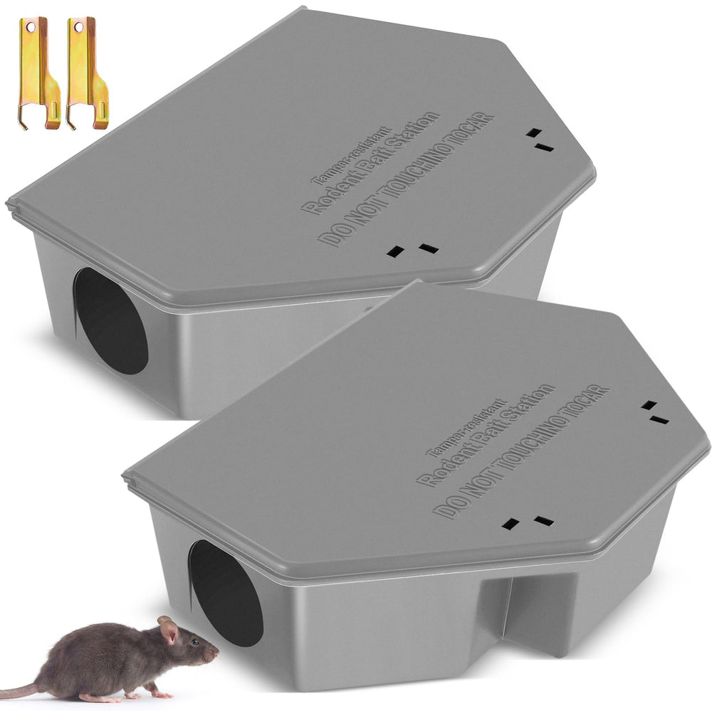 Qualirey front view of lockable bait station showing secure design and safety