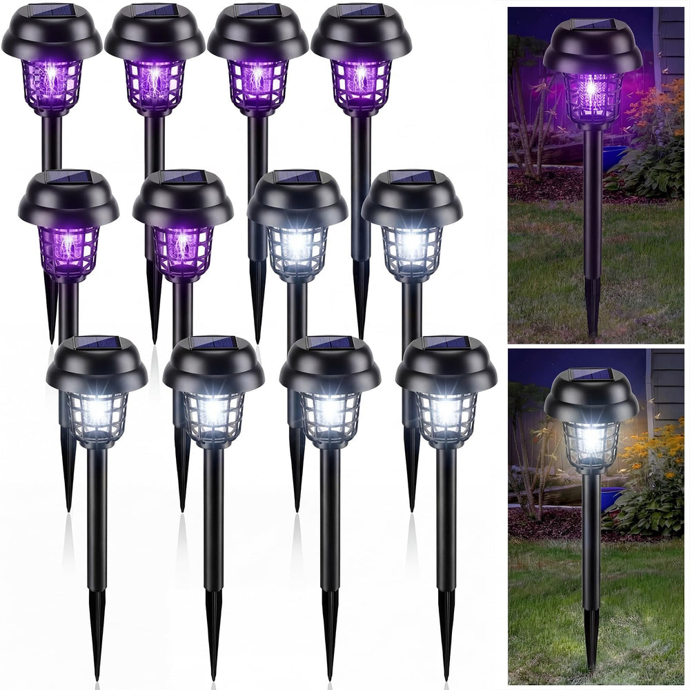 Qualirey front view stake lamp showing compact outdoor design and easy setup