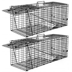 Qualirey front view of both traps showing sturdy frame and humane capture benefit