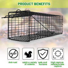 Qualirey trap handle close-up for safe carrying without touching animals benefit