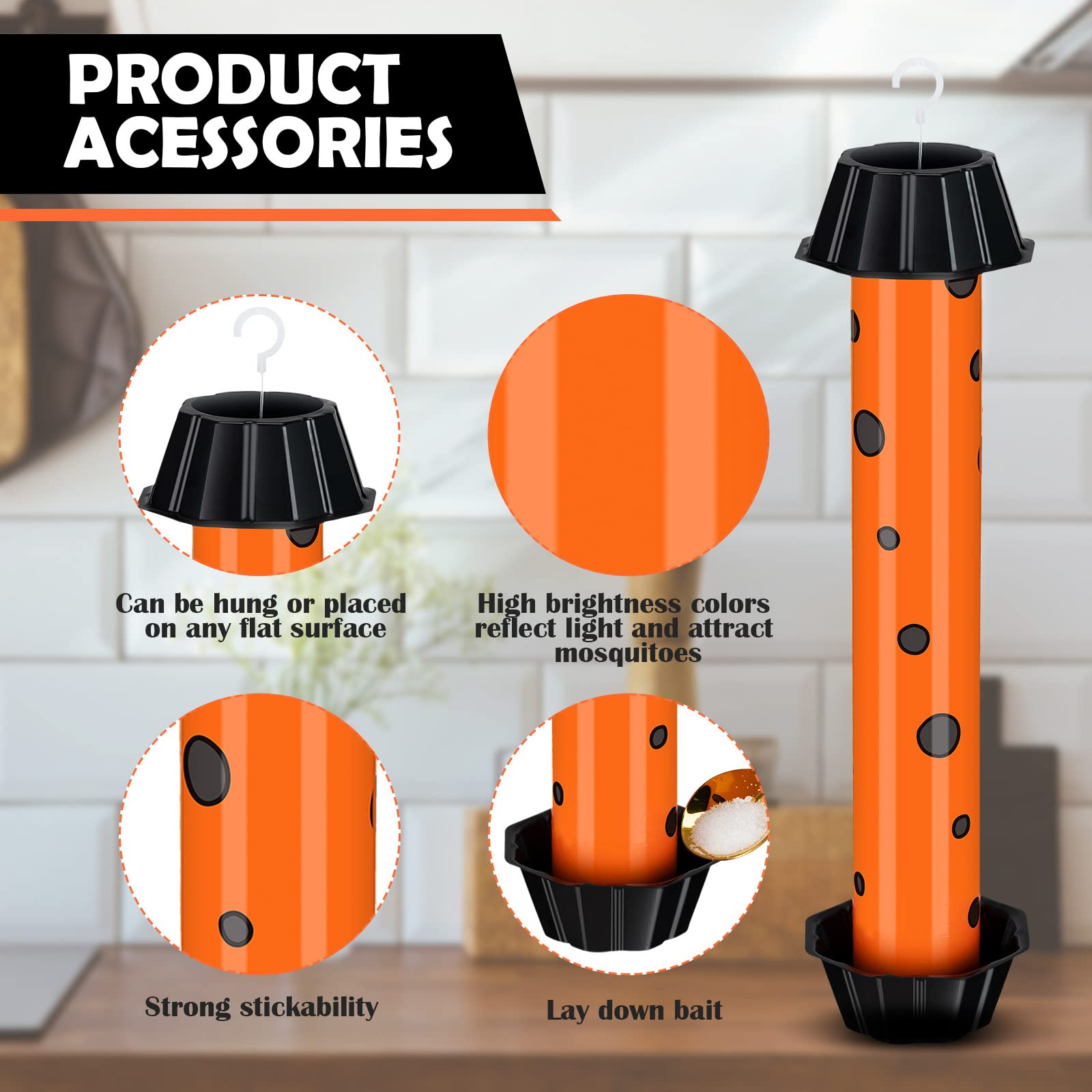 Qualirey hanging hook and bait tray detail for easy installation and use