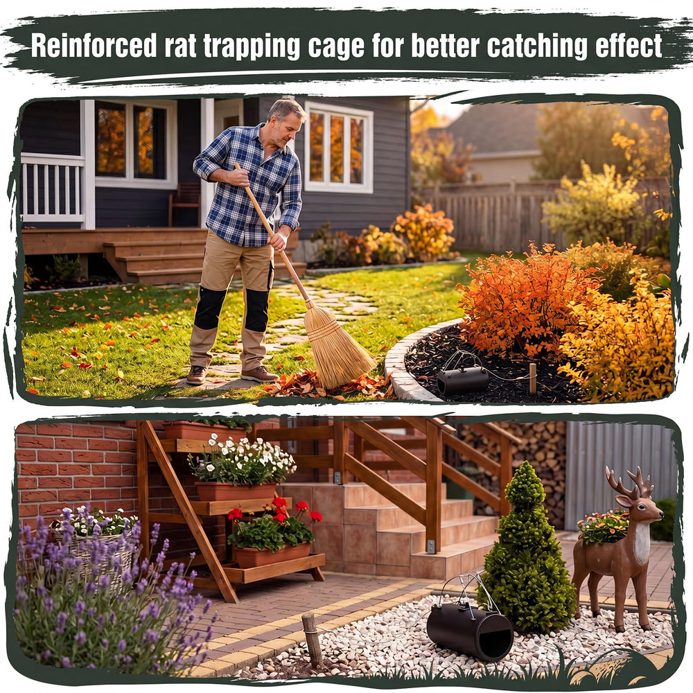 Qualirey trap placed horizontally in garden soil protecting roots and lawn