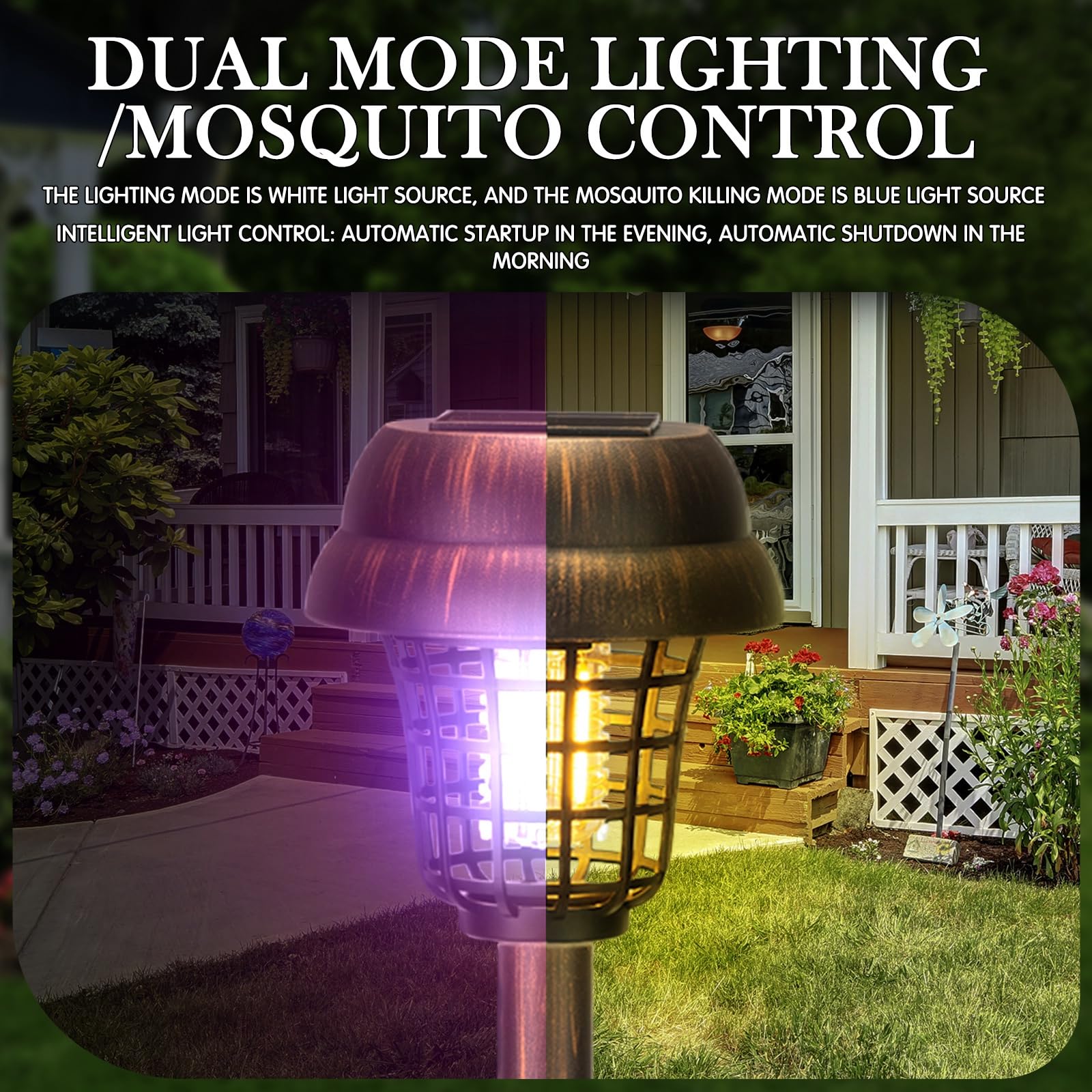 Qualirey purple light at night attracting insects to reduce bites