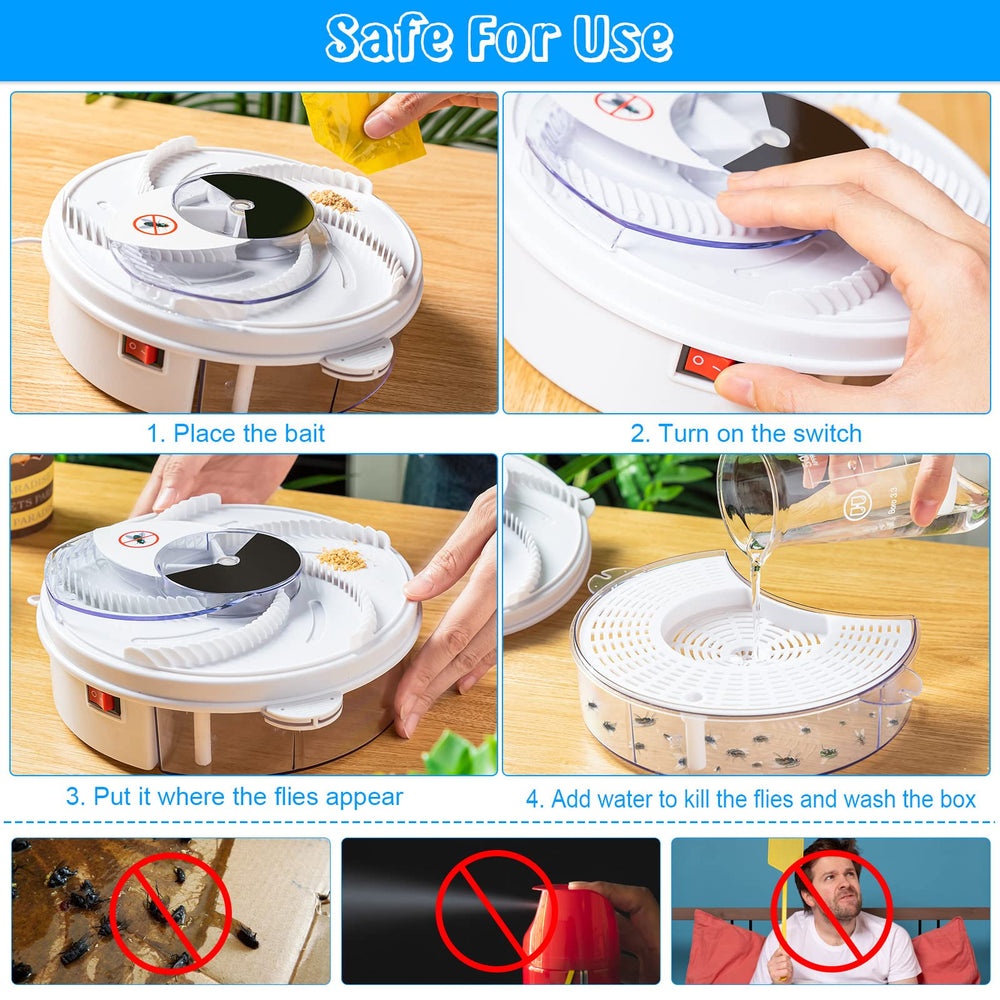Qualirey trap placed on a kitchen counter reducing flies near food