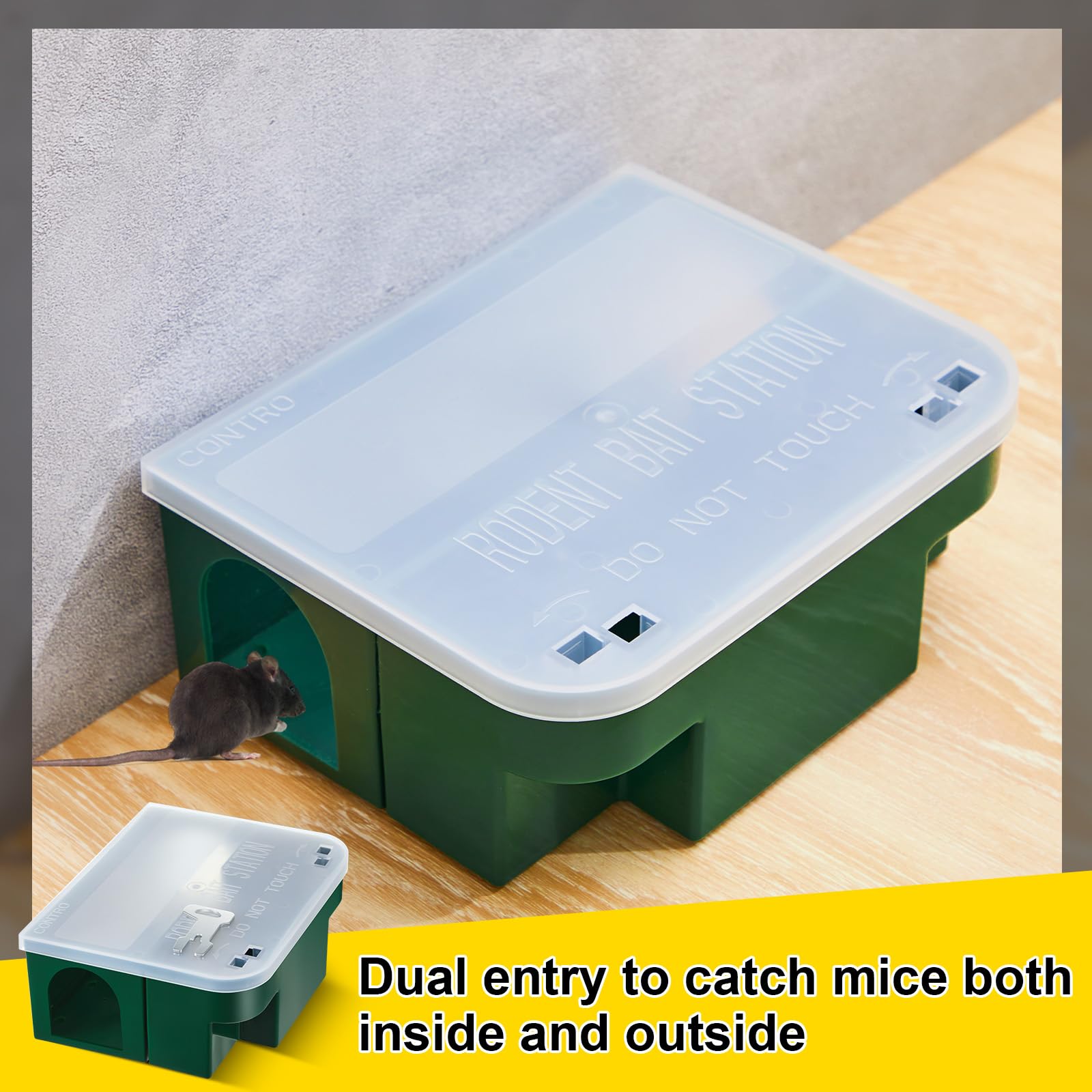 Qualirey interior bait placement showing organized, safe baiting benefit