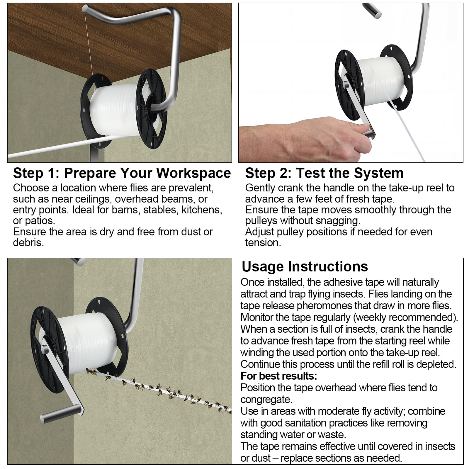 Qualirey tape installed in kitchen area providing non-toxic fly control
