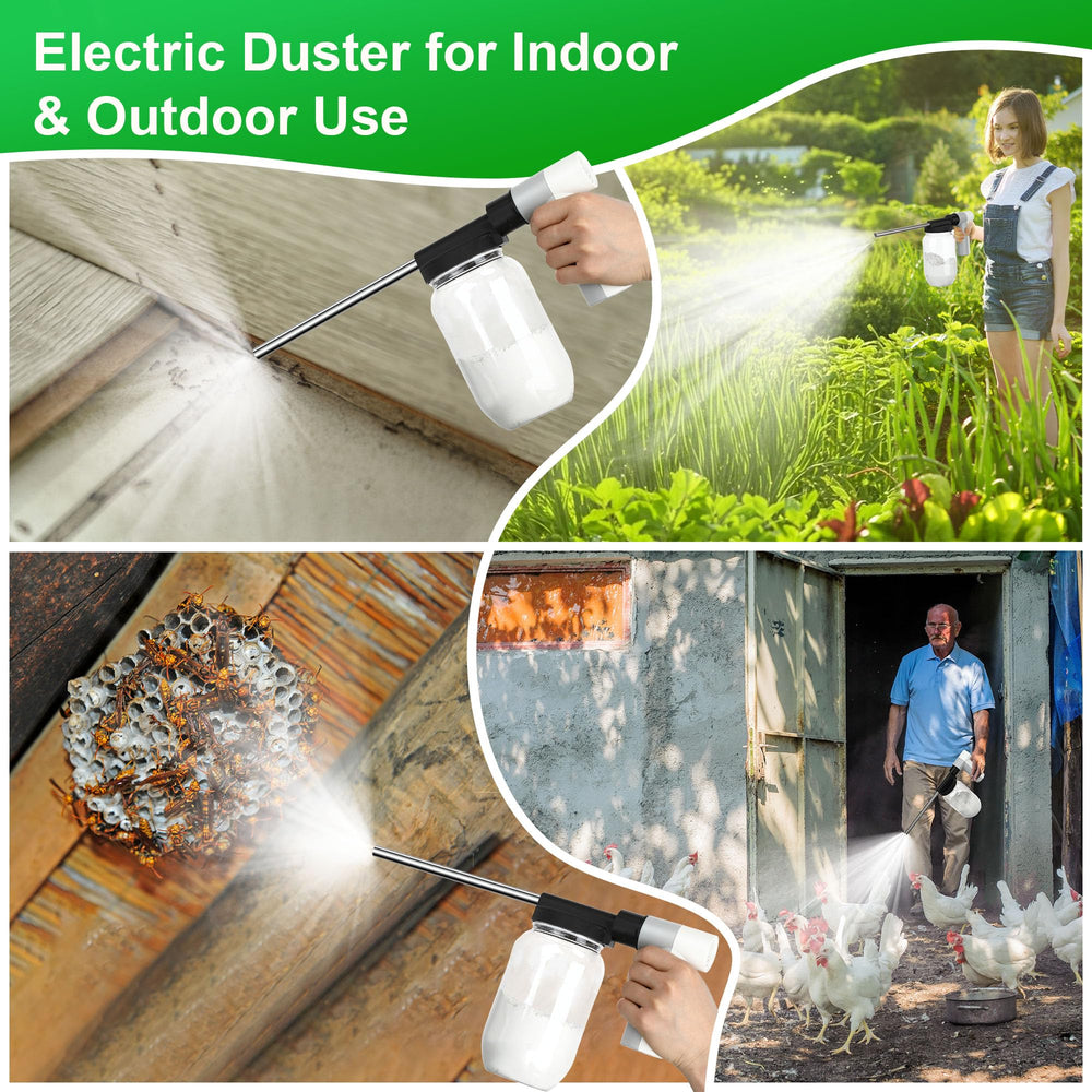 Qualirey cleaning patio and blowing leaves in lifestyle setting, versatile outdoor use