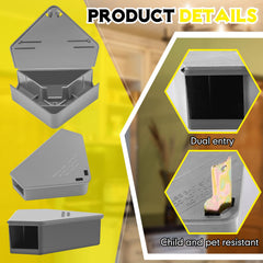 Qualirey open bait station interior showing protected bait compartment and easy refill