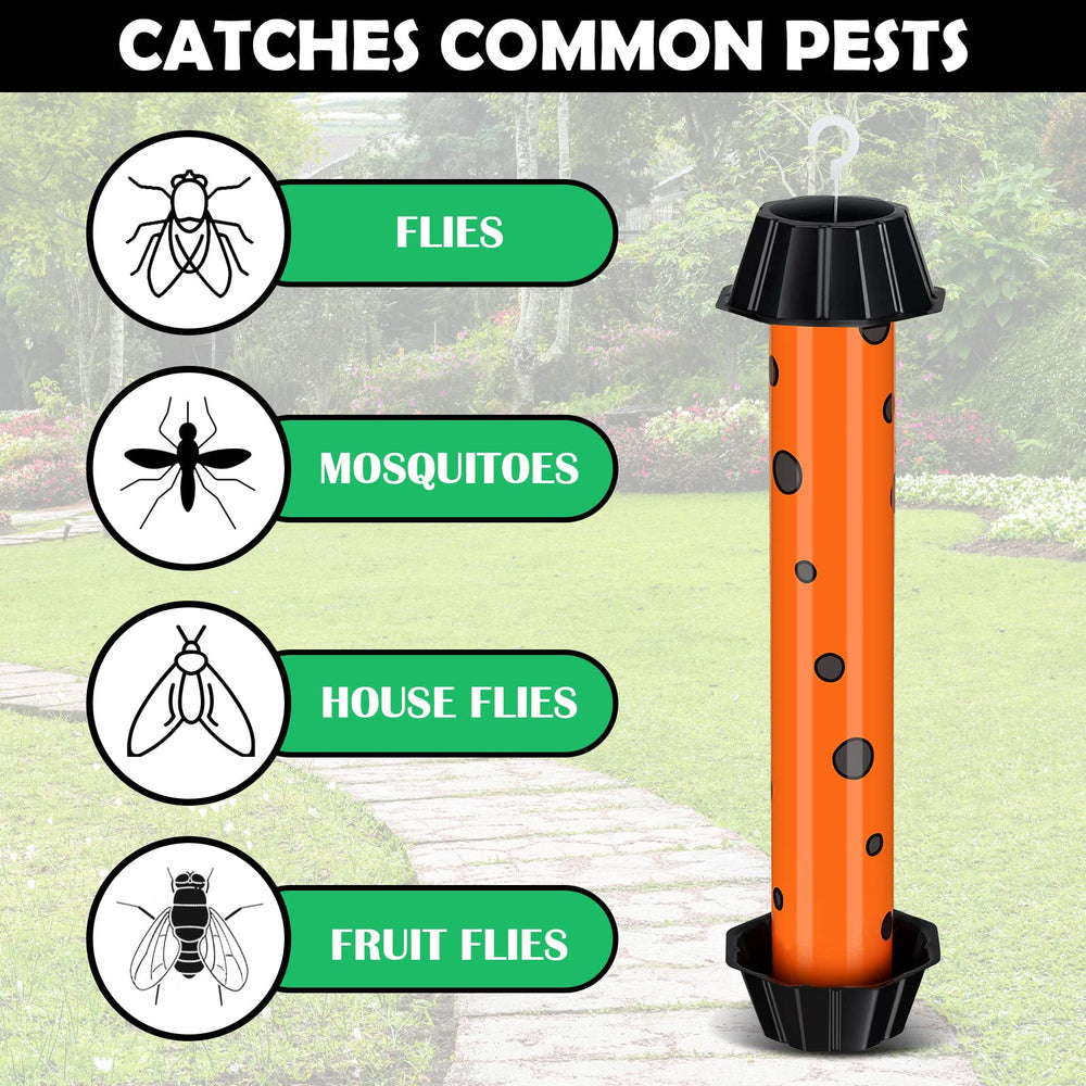 Qualirey trap in garden under eave staying protected while catching pests