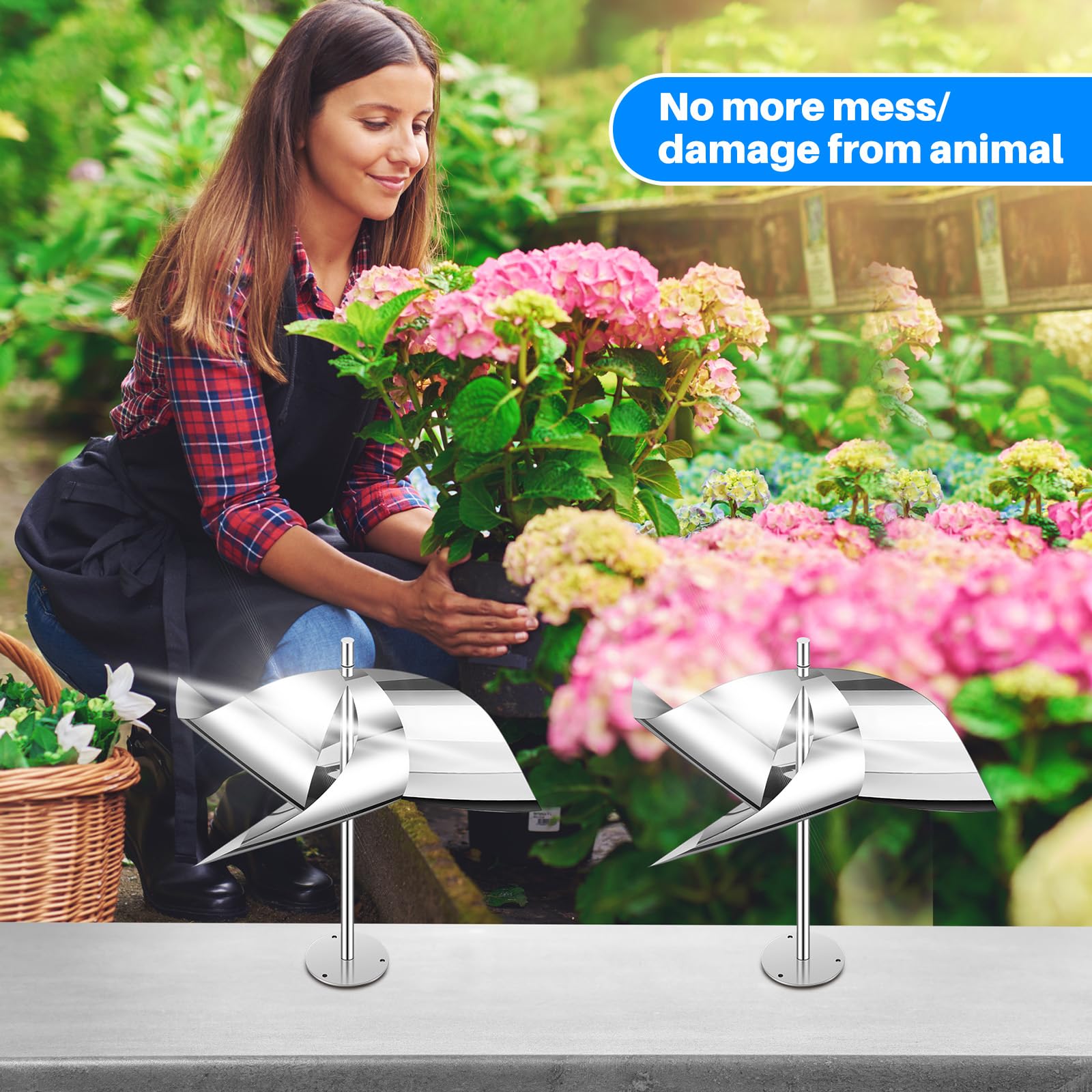Qualirey pinwheels mounted on boat rail reducing bird landings and droppings