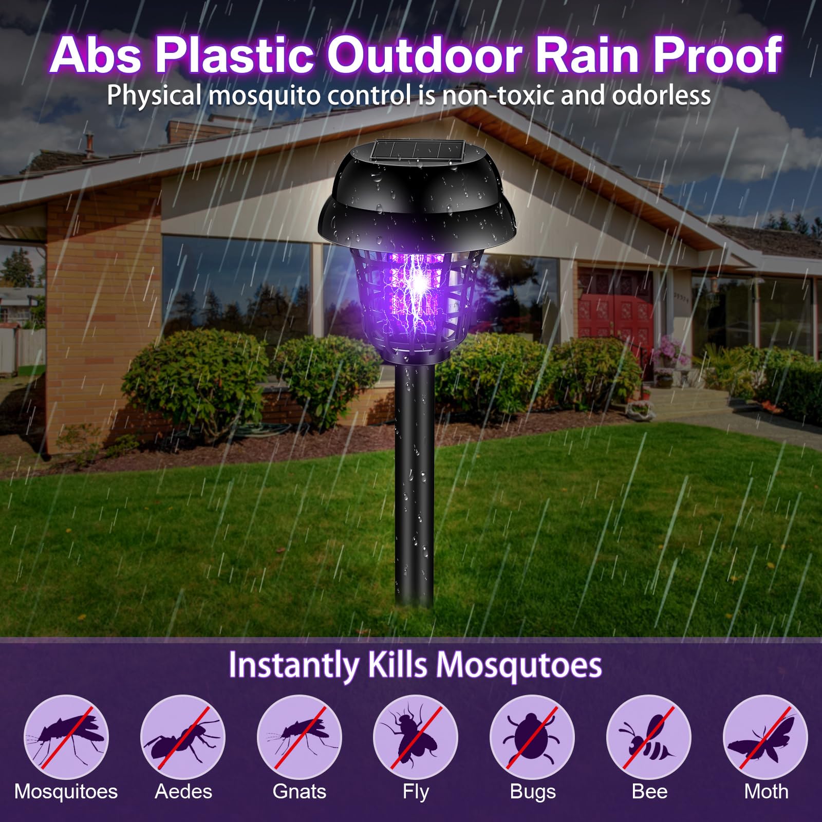 Qualirey purple-mode lamp attracting insects outdoors to reduce pests