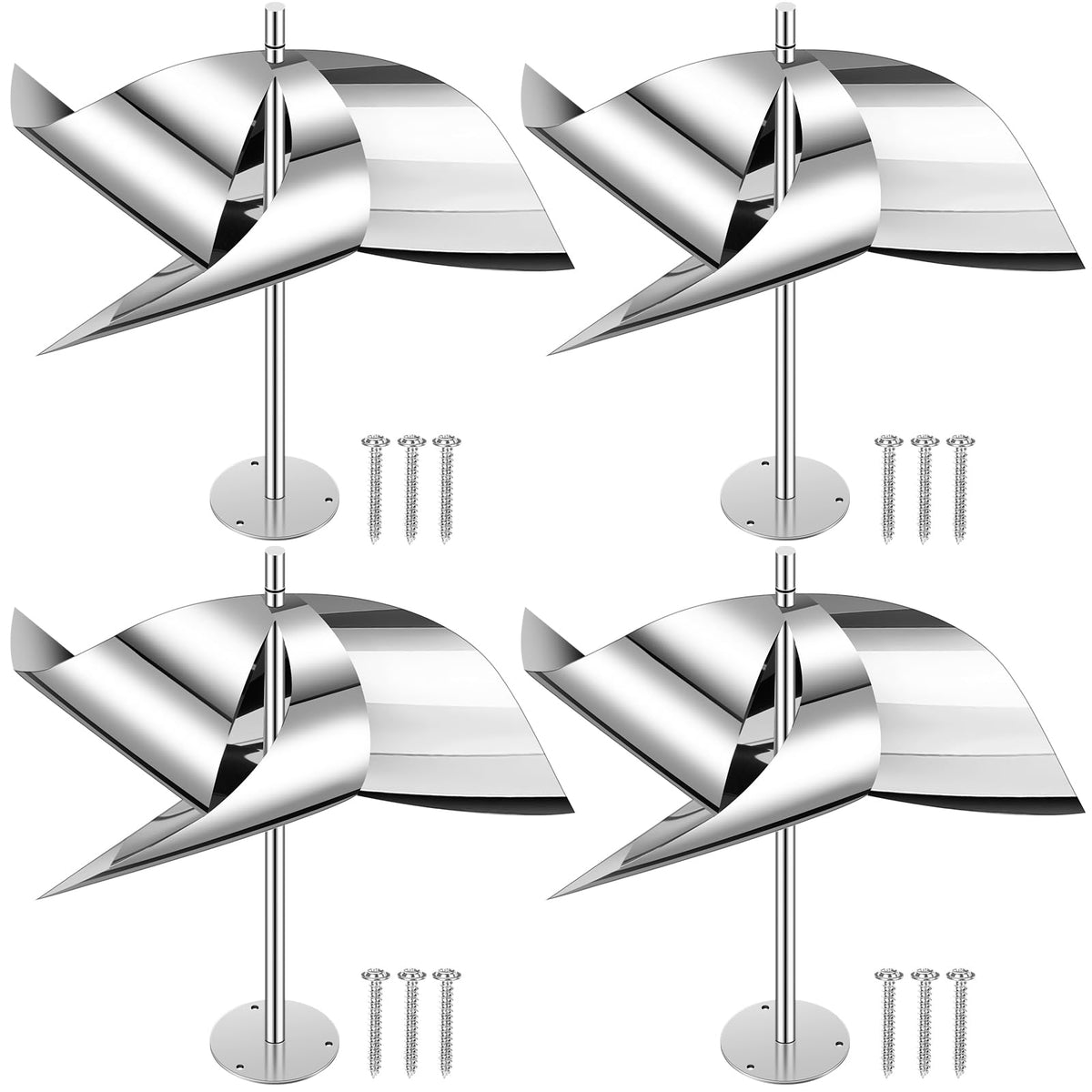 Qualirey reflective pinwheel front view showing bright silver flash benefit