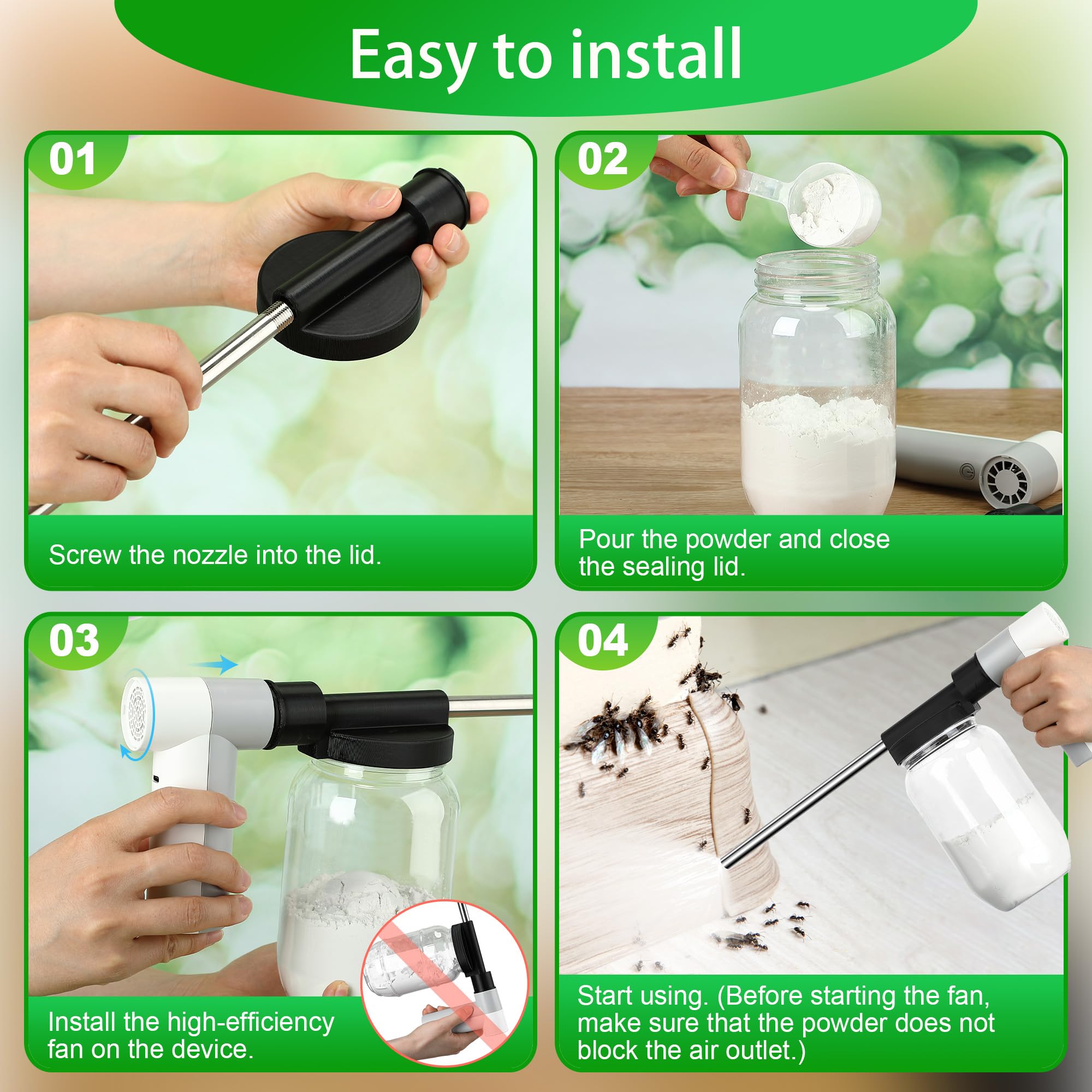 Qualirey side profile showing included 50ml scoop and fill port, simplifies clean refills