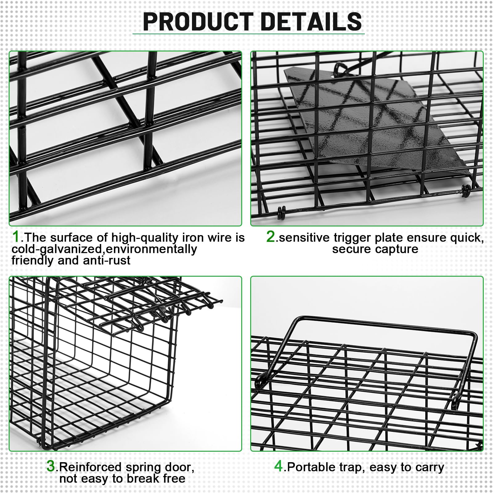Qualirey side view highlighting galvanized wire mesh and corrosion-resistant coating benefit