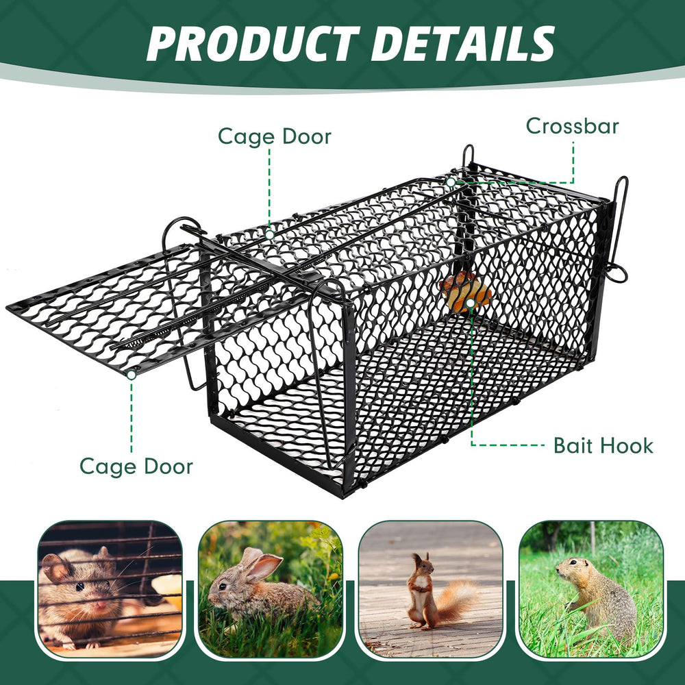 Qualirey size comparison with hand illustrating trap capacity and scale benefit