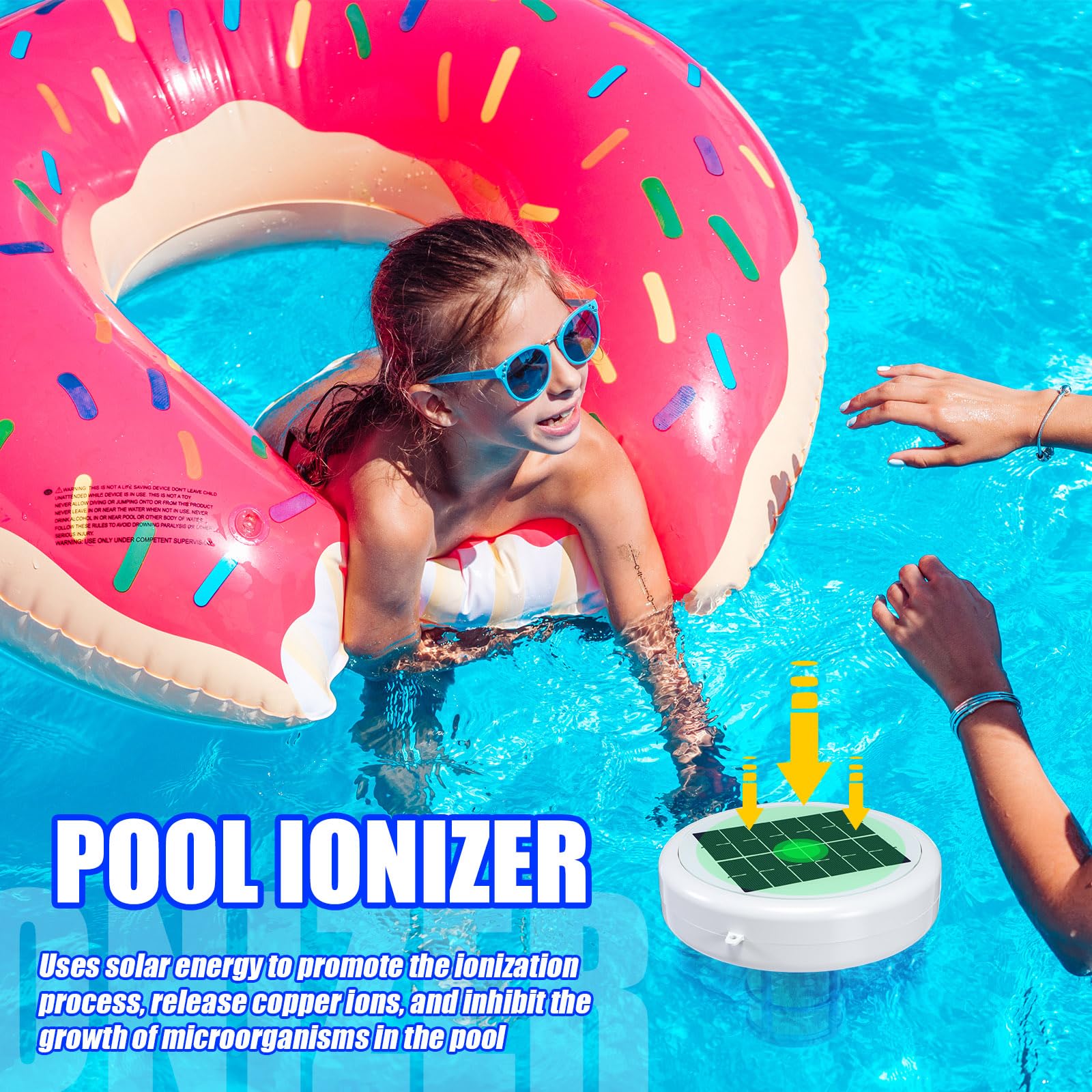 Qualirey size comparison with ruler to show 7.87-inch ionizer and 3.15-inch collection balls