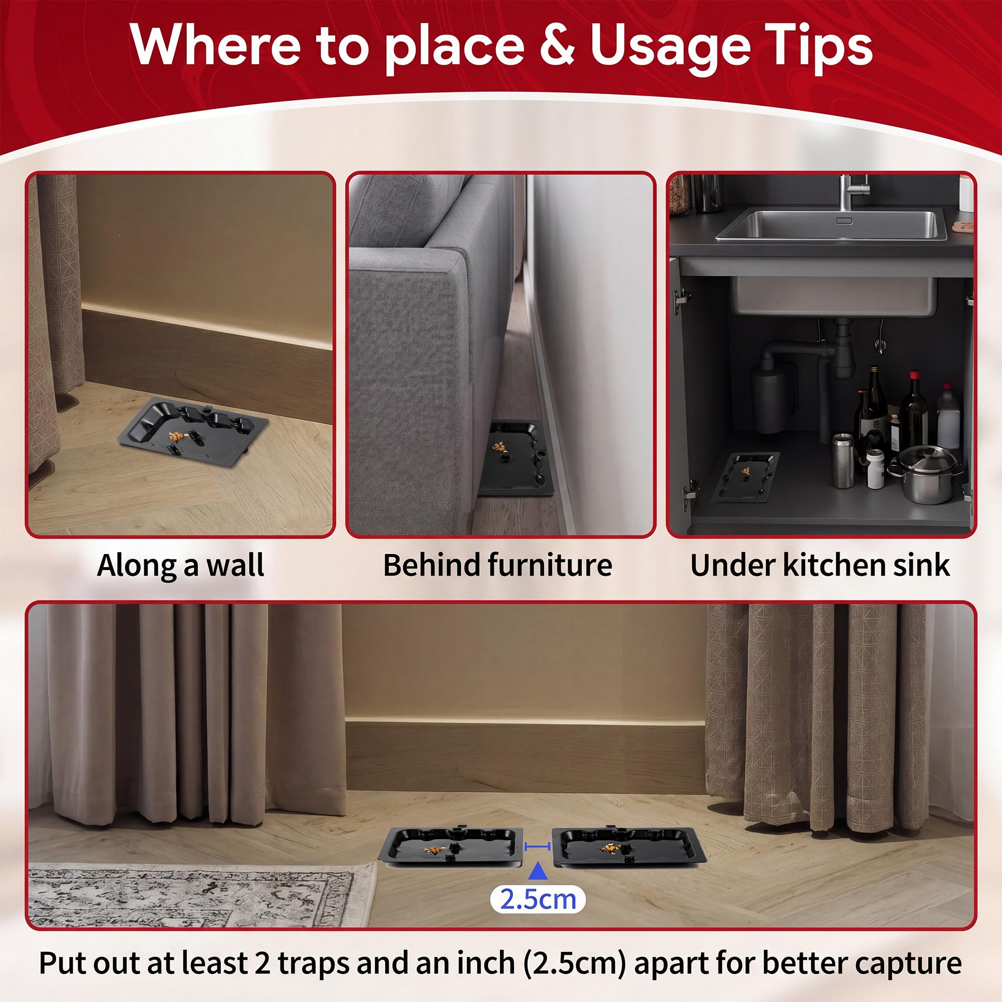 Qualirey trap next to ruler illustrating compact size and easy placement