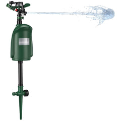 Qualirey front view of motion sprinkler showing compact design and quick setup benefit