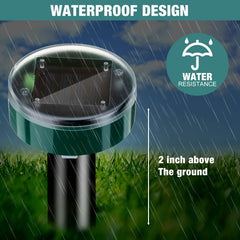 Qualirey stake installed in lawn demonstrating ground vibration coverage