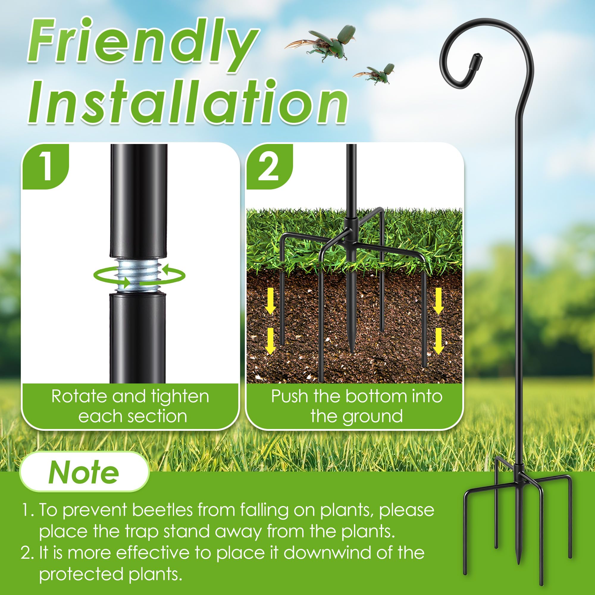 Qualirey stand with trap mounted showing steady trap positioning benefit