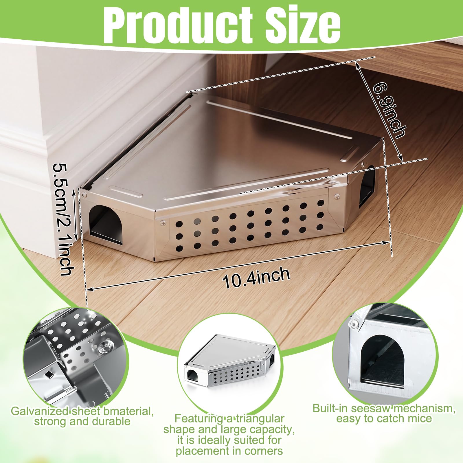Qualirey trap hinge close-up displaying durable galvanized construction and long-lasting use