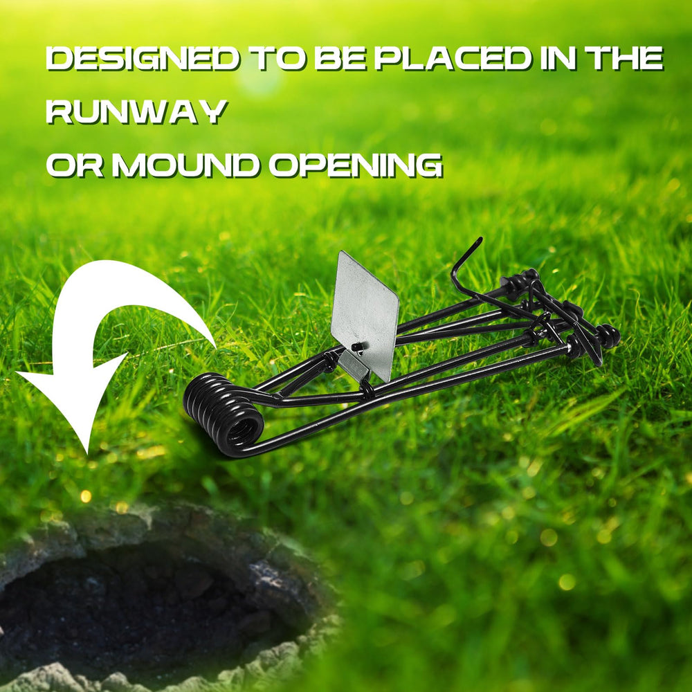 Qualirey trap next to ruler for scale showing compact, easy-to-place size