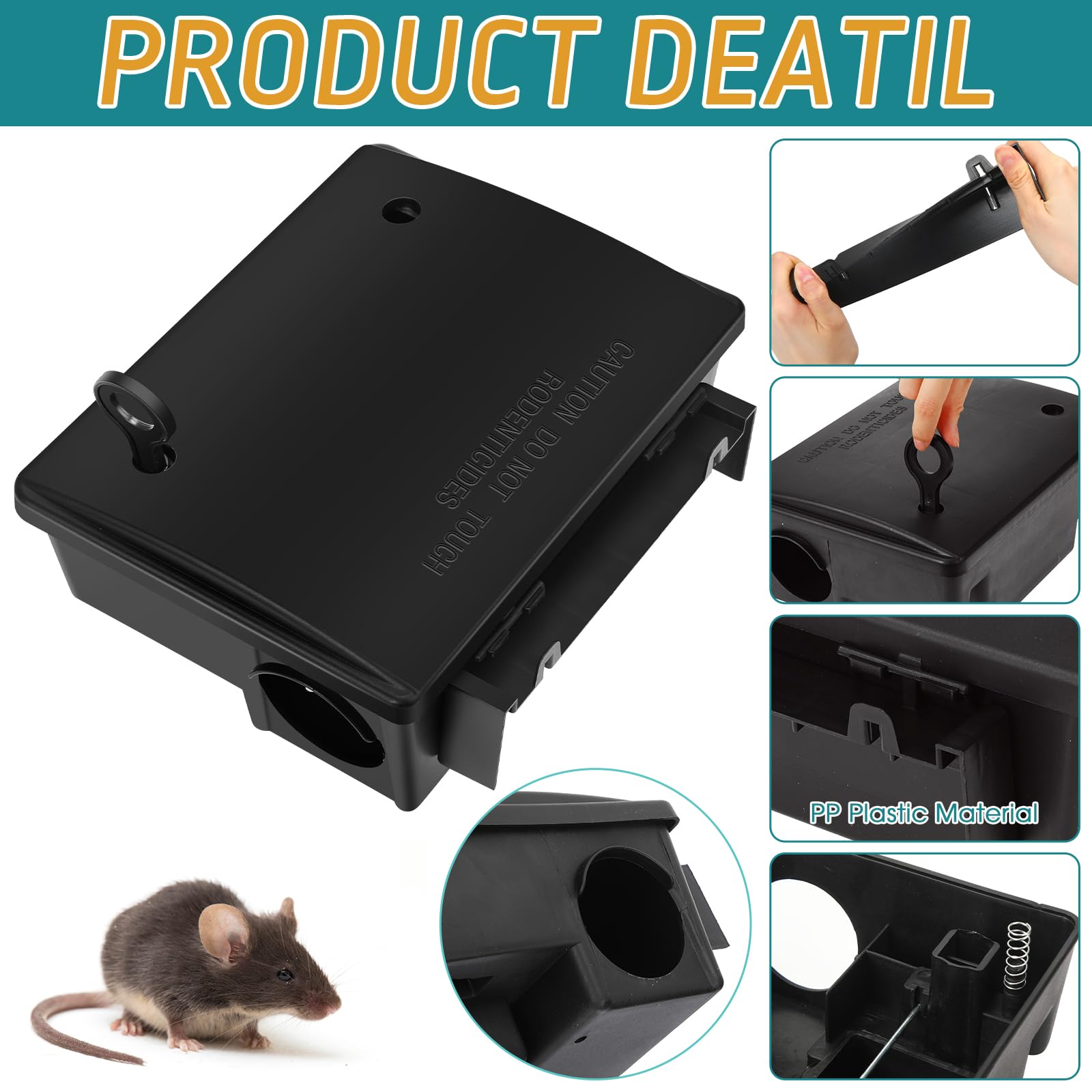 Qualirey mounted on wall horizontally for discreet rodent monitoring