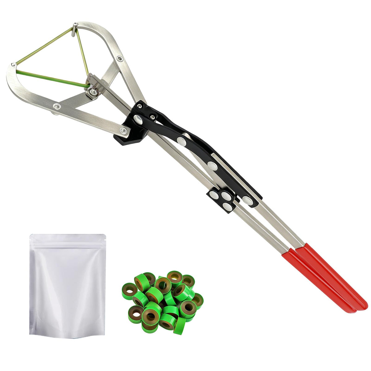QUANSUPPLY front view of extra large bander showing sturdy stainless steel and clear grip benefits