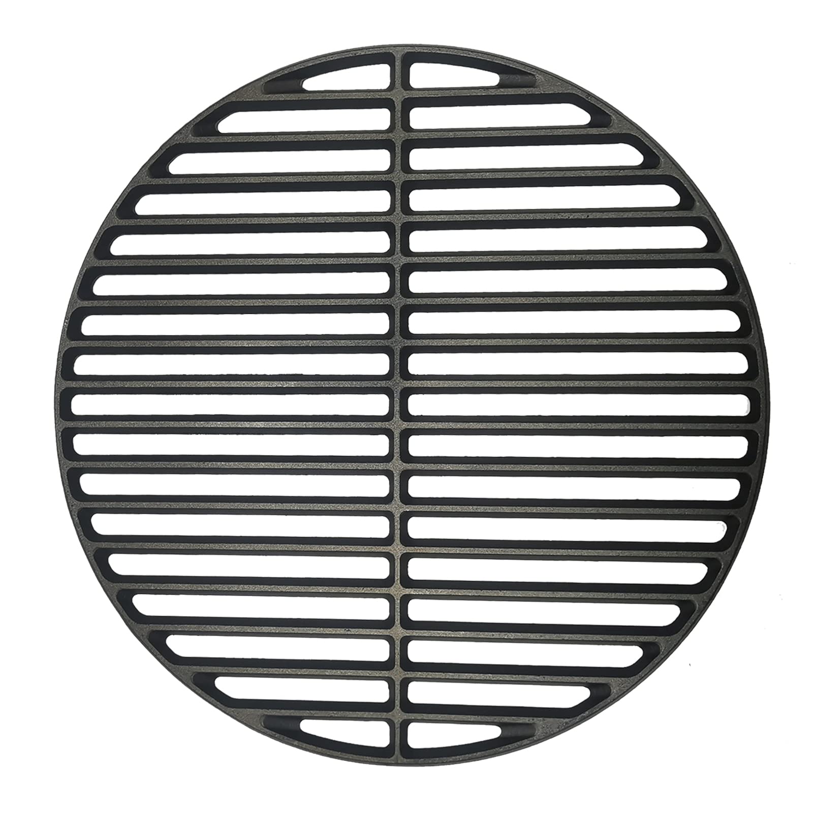 Quantfire front view of 13-inch cast iron grid showing full cooking surface and fit