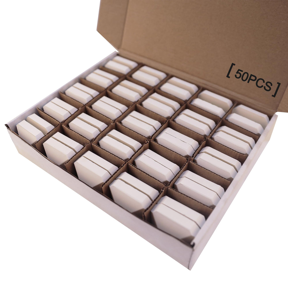 Quantfire front packaging showing 50 ceramic briquettes and easy replacement benefit