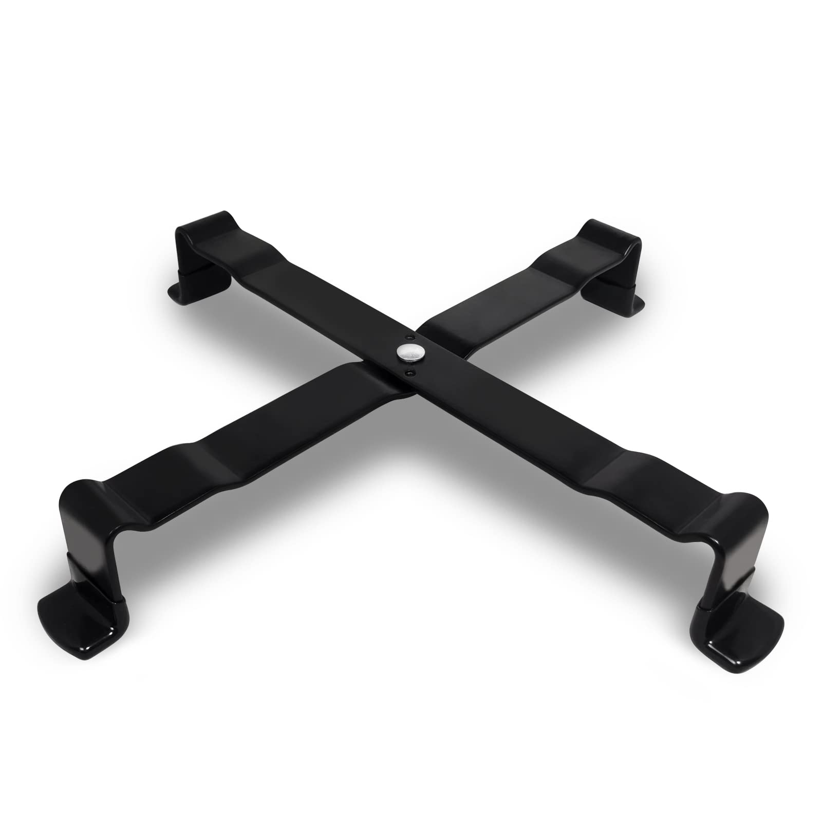 Quantfire front view of stand supporting Large Big Green Egg, adds stability