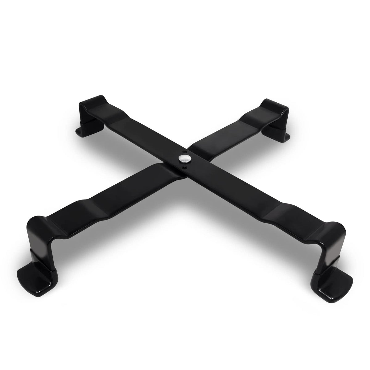 Quantfire front view of stand supporting Large Big Green Egg, adds stability