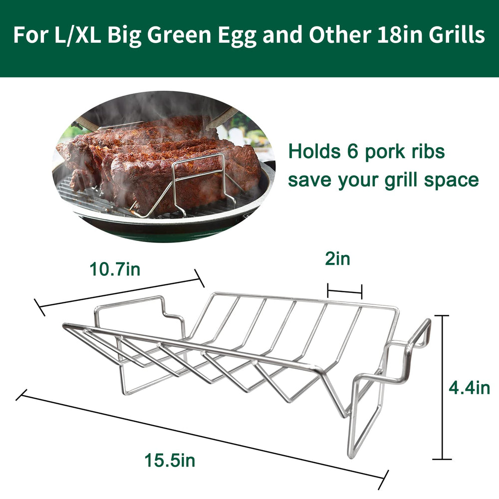 Quantfire rack placed inside a Big Green Egg demonstrating compatibility