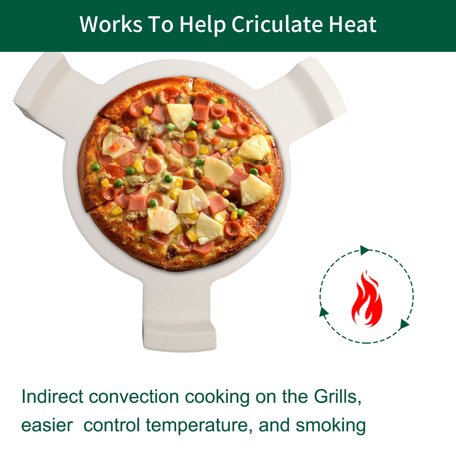 Quantfire plate setter installed in 18 inch kamado demonstrating indirect heat benefit