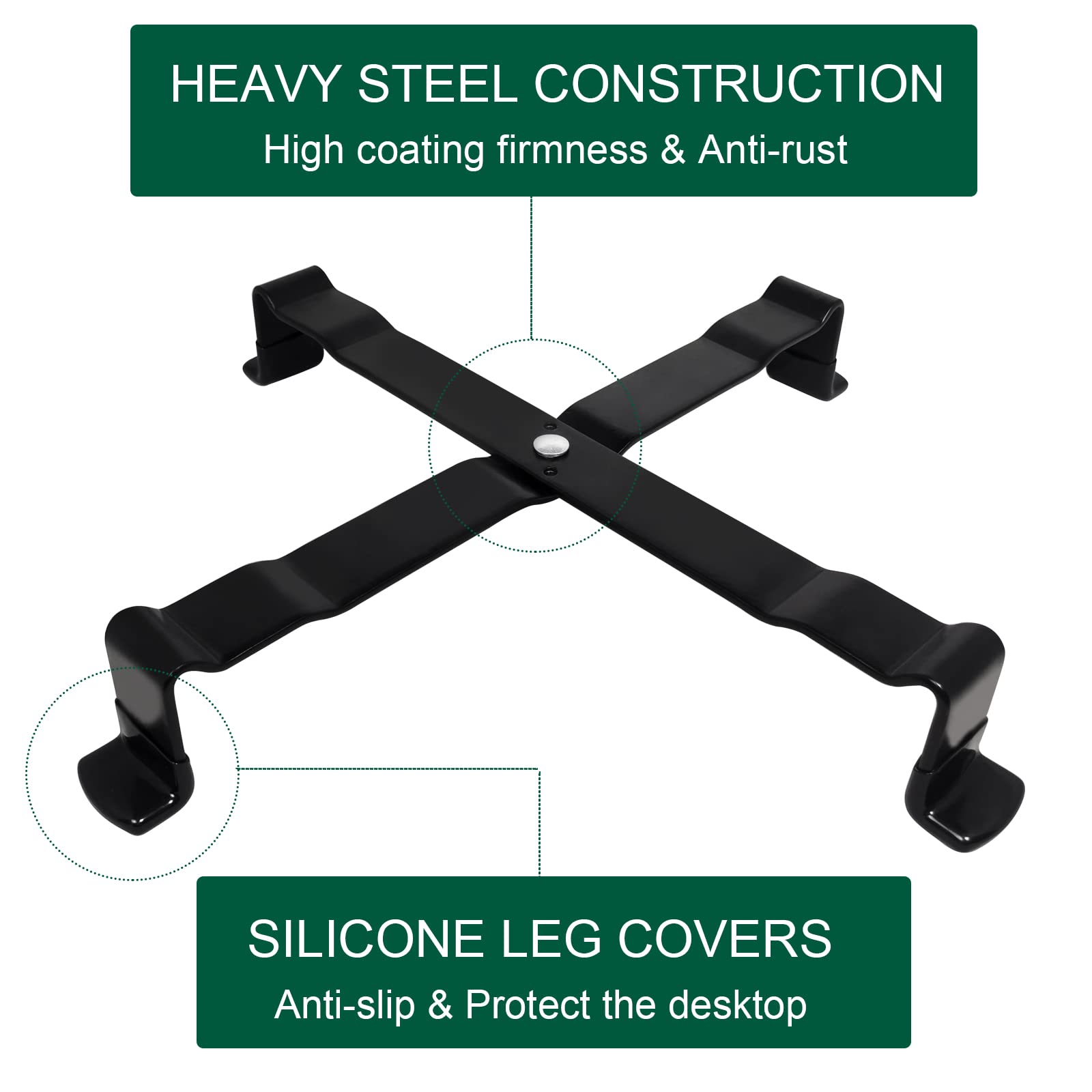 Quantfire silicone leg covers shown protecting table surface from scratches