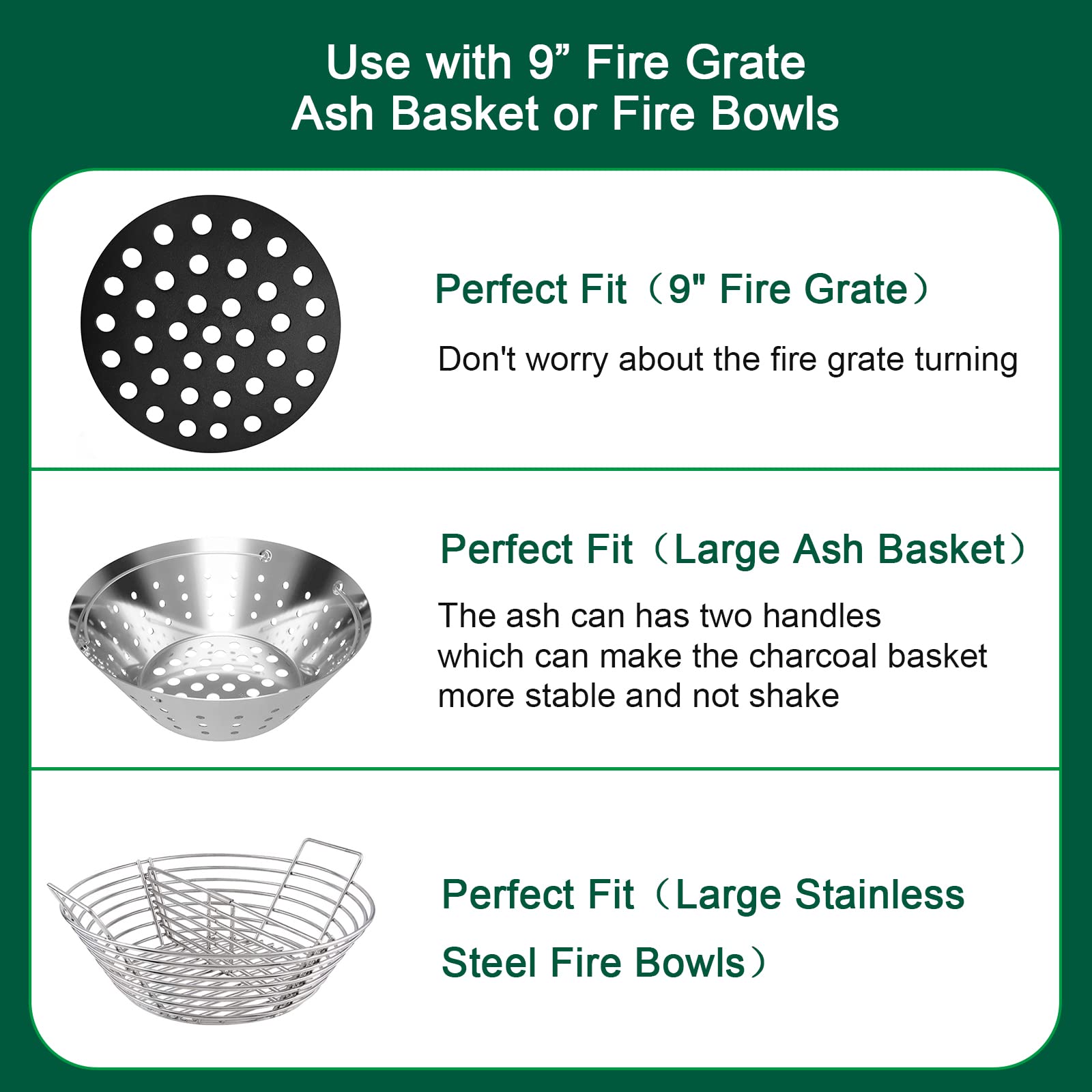 Quantfire ash can topped by 9" cast iron fire grate improving grate stability during cleaning