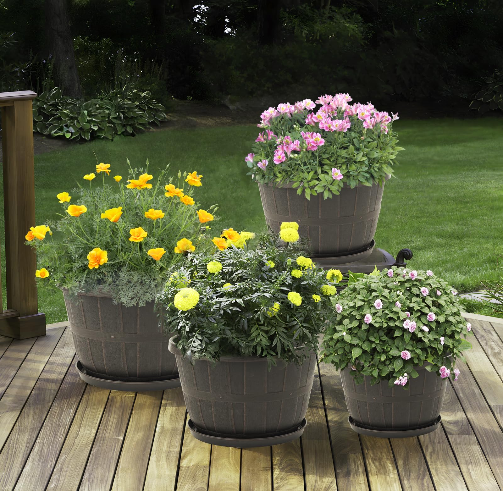 Quarut set of four boxed planters ready to display for indoor or outdoor use