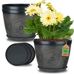 Quarut front view of 12-inch four-pack pots showing modern design benefit