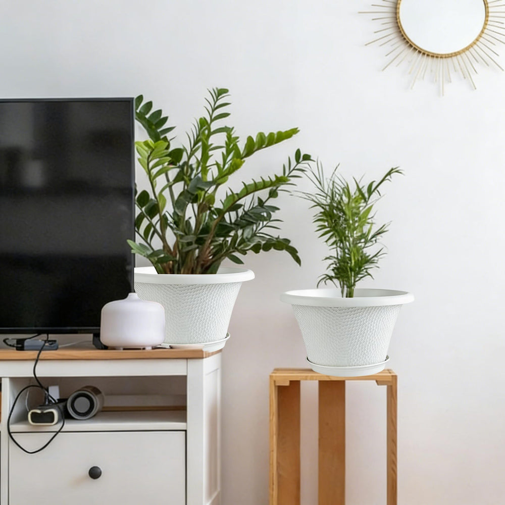 Quarut side profile showing 12-inch rim and 7-inch height for plant fit